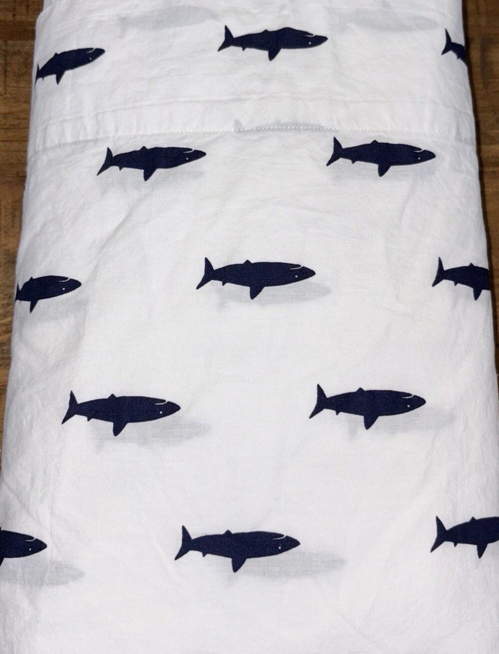 Pottery Barn Kids, Full size, Mini Shark, Flat Sheet 100% Organic Cotton